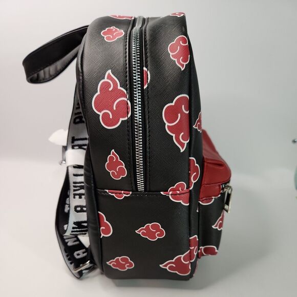 Bioworld Naruto Shippuden Collection Akatsuki Red Cloud Mini Backpack Purse ~NEW - Picture 4 of 13